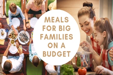 Families preparing meals and eating